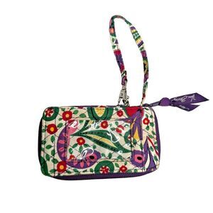 Vera Bradley Zip Around Wristlet ID Wallet Card Holder "Viva La Vera" Pattern-